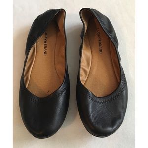 Lucky Brand Black Leather Flats